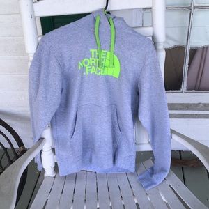 The North Face gray and green hoodie